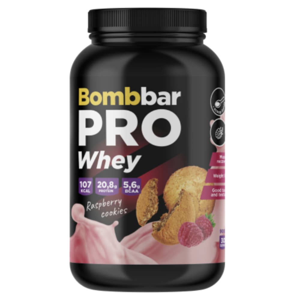 BOMBBAR Протеиновый коктель Малиновое печенье 900 гр.