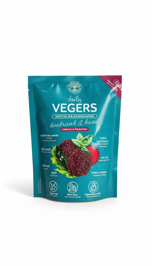 Vegers Чипсы из ламинарии со свеклой и базиликом 40 гр.