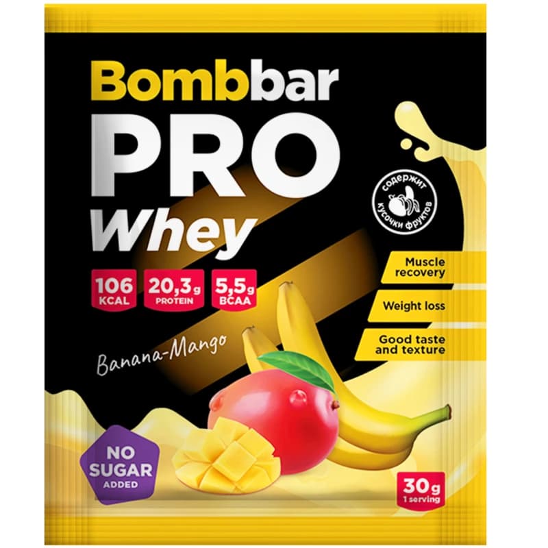 BOMBBAR Протеиновый коктейль Банан-Манго 30гр