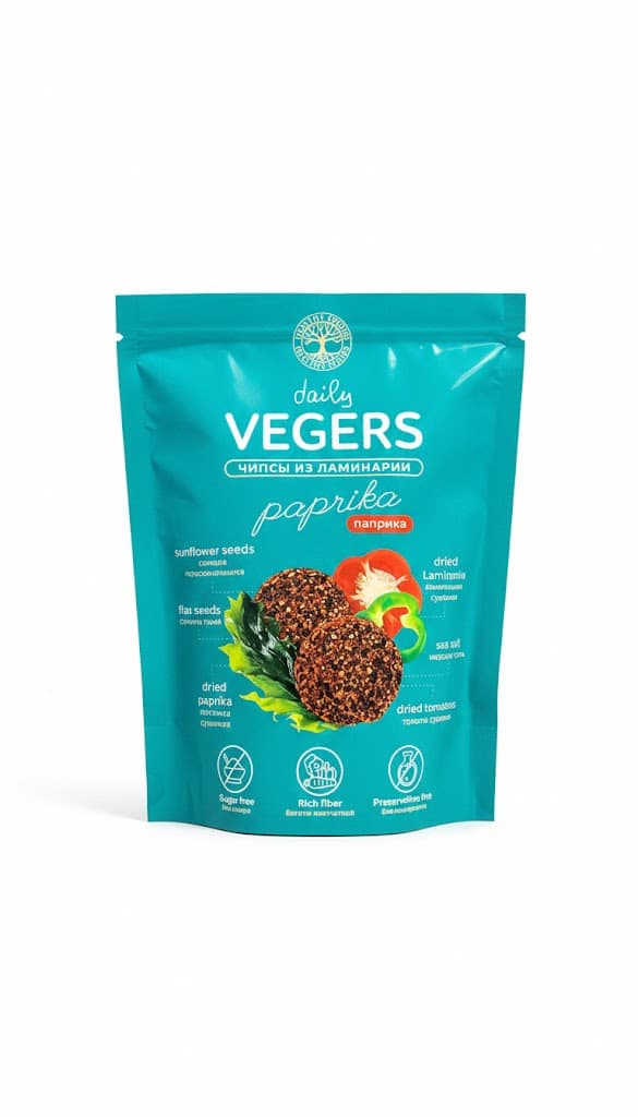 Vegers Чипсы из ламинарии с паприкой 40 гр.
